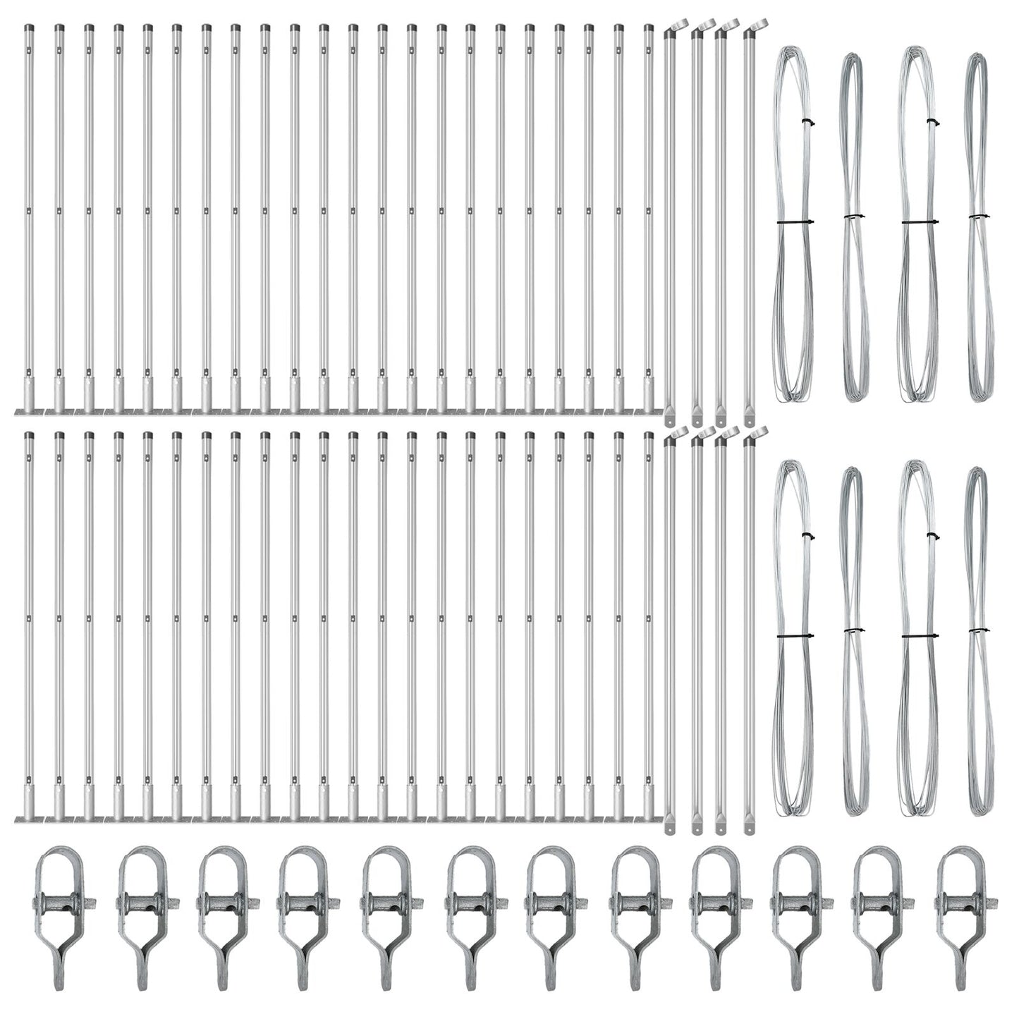 Hekpalen Set Van 52 3.2 X 3.2 X Stevig Verzinkt Staal 50 cm 52x betonnen paal