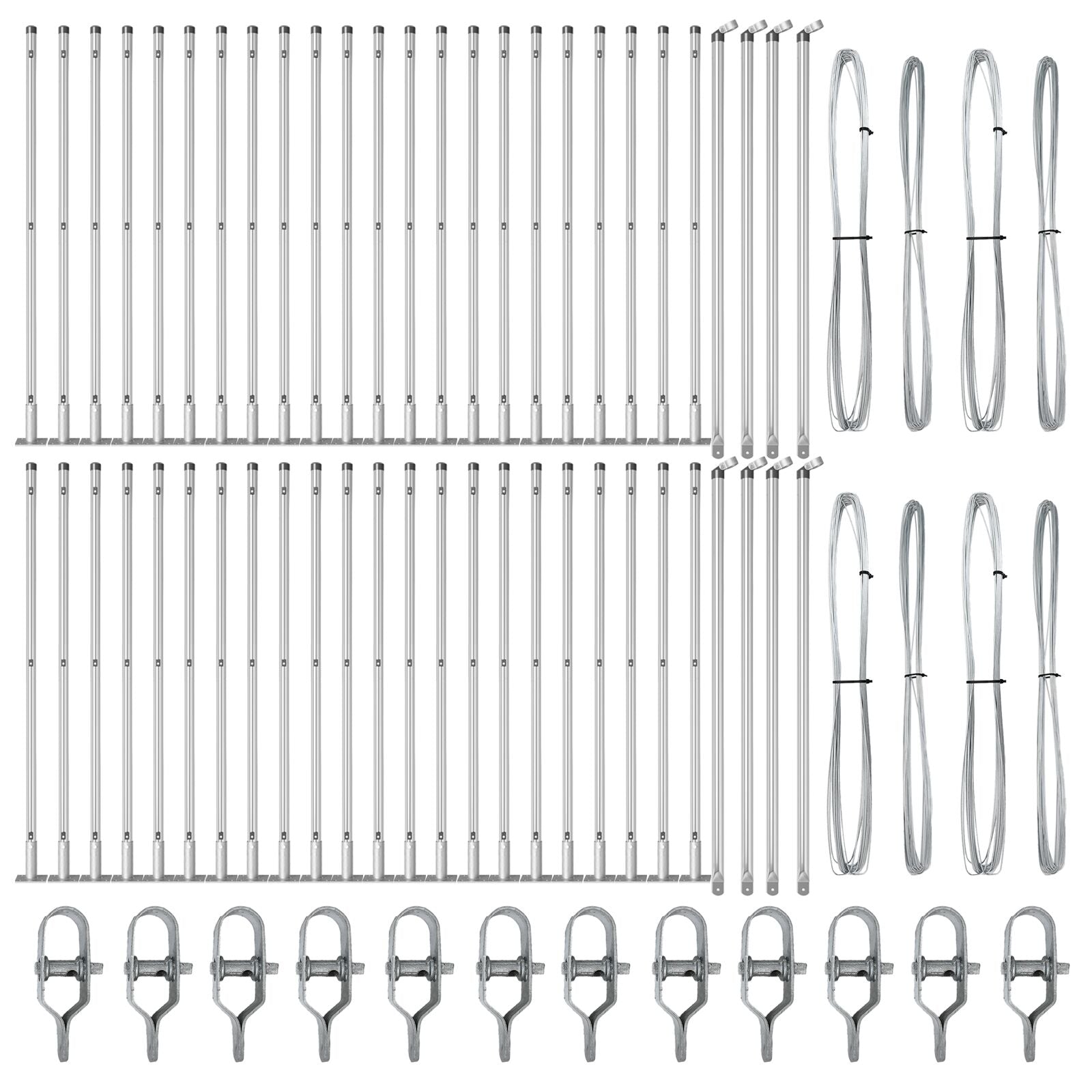 Hekpalen Set Van 52 3.2 X 3.2 X Stevig Verzinkt Staal 50 cm 52x betonnen paal