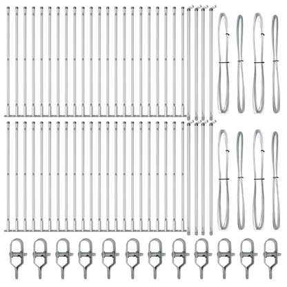 Hekpalen Set Van 52 3.2 X 3.2 X Stevig Verzinkt Staal 50 cm 52x betonnen paal