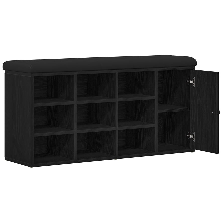 Opbergbank Zwart Eikenhout 100X30X48 Cm Geengineerd Hout