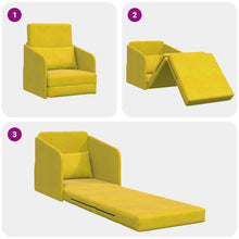 Vloer Sofa Bed 2-In-1 65X80X83 Cm Fluweel Geel