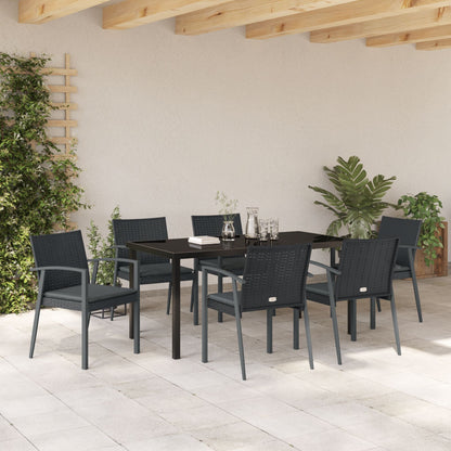Set Van 4 Zwart Pe Rattan 56.5X57X83 Cm Duurzaam Tuinstoel
