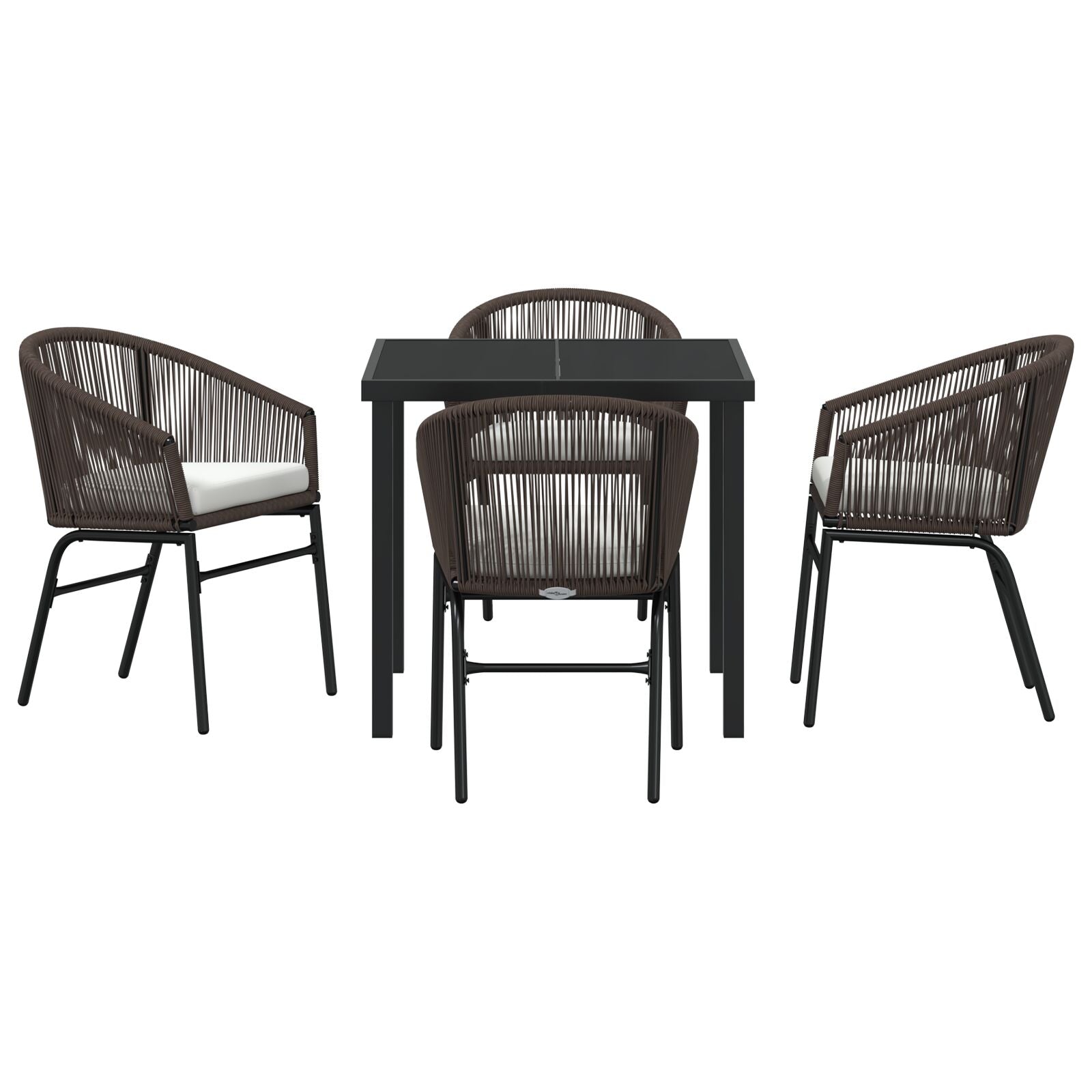 5-Delig Tuin Eetset Bruin Poly Rattan