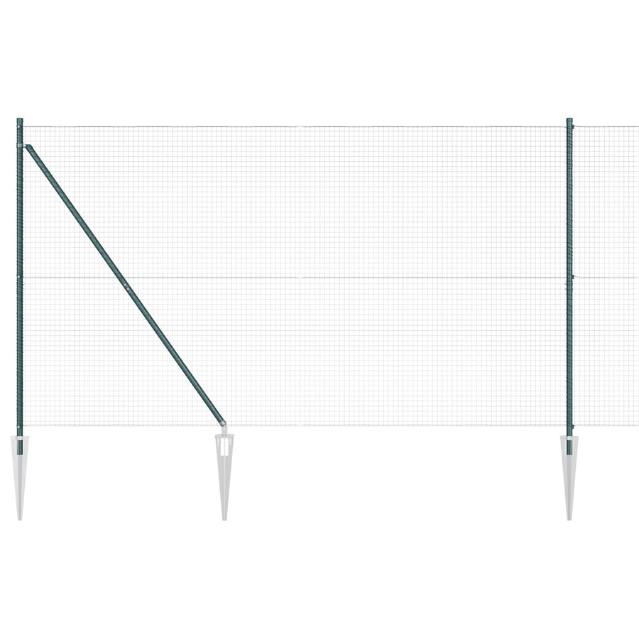 Pvc Heuvelpaalset Set Van 2 Groen Pvc 25 X 1.5 M Duurzaam Gegalvaniseerd Staal