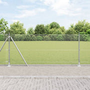 Afrasteringspaal 25 x 0,8 m staal zilver