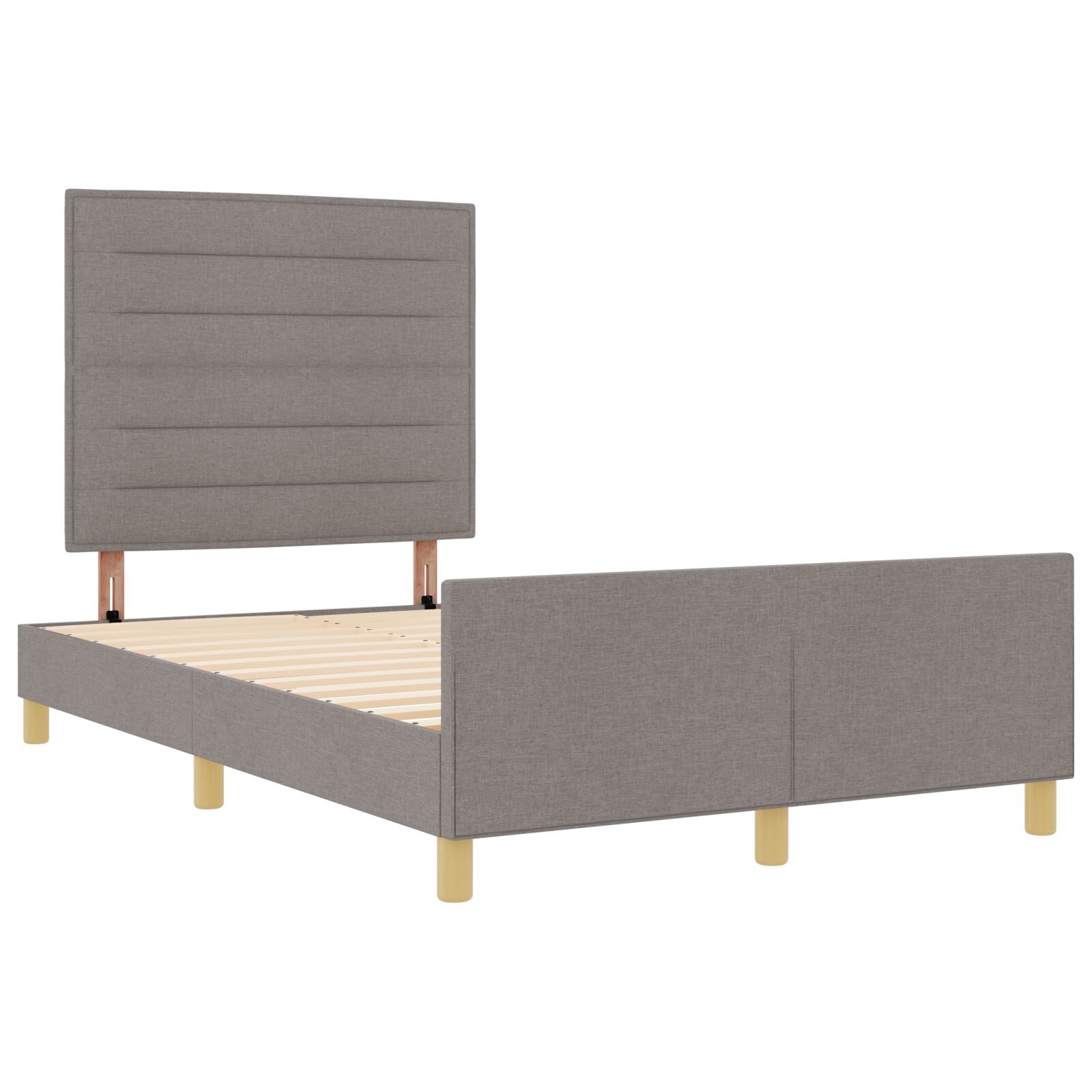 Taupe Stoffen Bedframe 140X190 Cm Crème