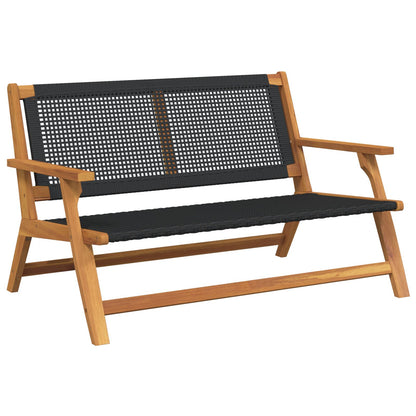 Tuin 122X76X73,5 Cm Massief Acaciahout Zwart Bank