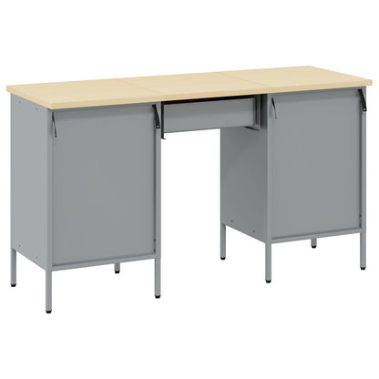 3-Delige Werkcabinet En Tafelset In Het Van Geengineerd Hout En Staal 3x (85/85/20 cm) Rood 3x kast