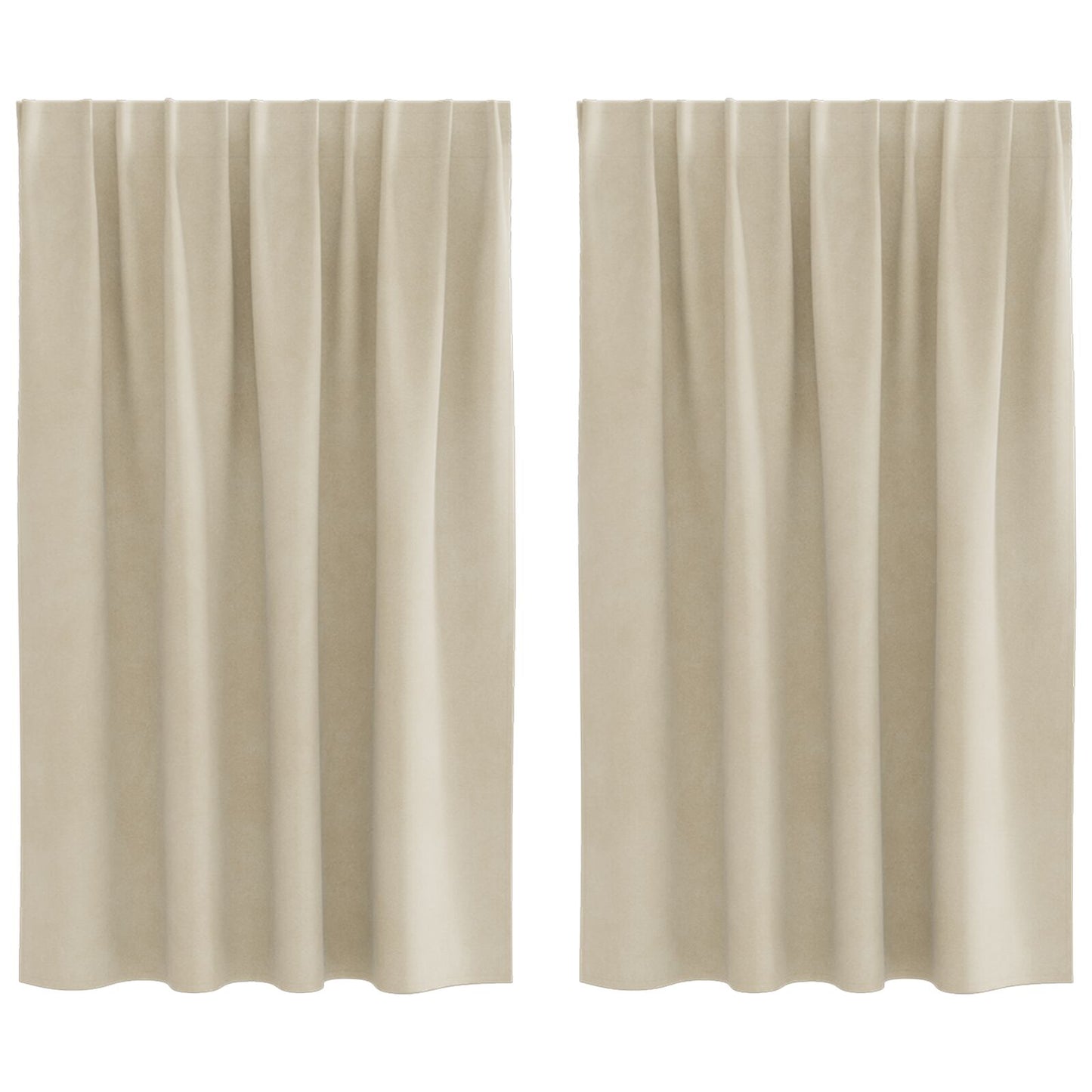 Verduisterende Gordijnen Met Topband 2 Stuks Velours Crème 140 x 140 cm met ingenaaid tape