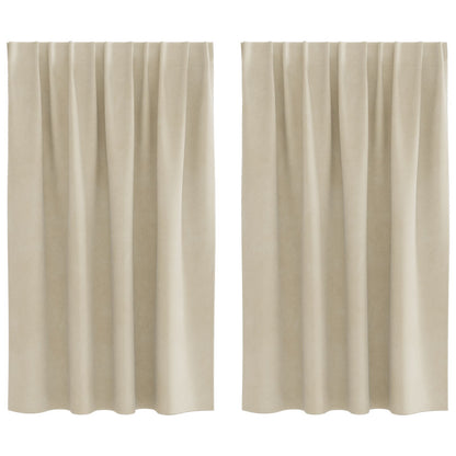 Verduisterende Gordijnen Met Topband 2 Stuks Velours Crème 140 x 140 cm met ingenaaid tape