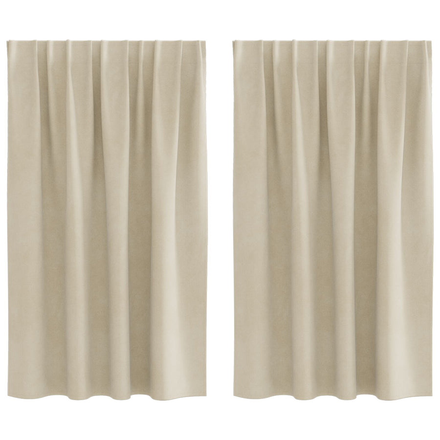 Verduisterende Gordijnen Met Topband 2 Stuks Velours Crème 140 x 140 cm met ingenaaid tape