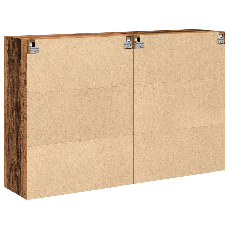 Wandkasten 2 Stuks Oude Hout 69.5X34X90 Cm Gefabriceerd Hout