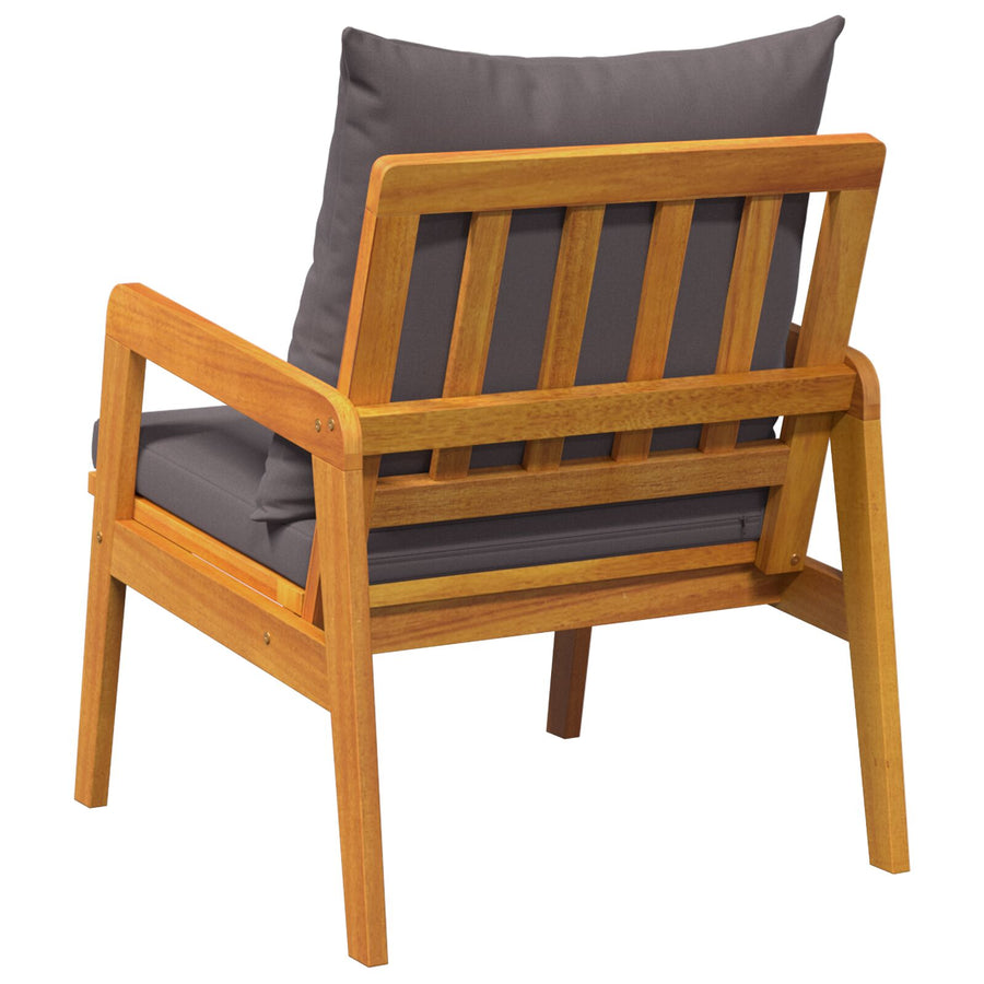 Tuinstoelen 2 Stuks 59,5 X 65 X 71,5 Cm Massief Acaciahout Anthraciet 2x stoel