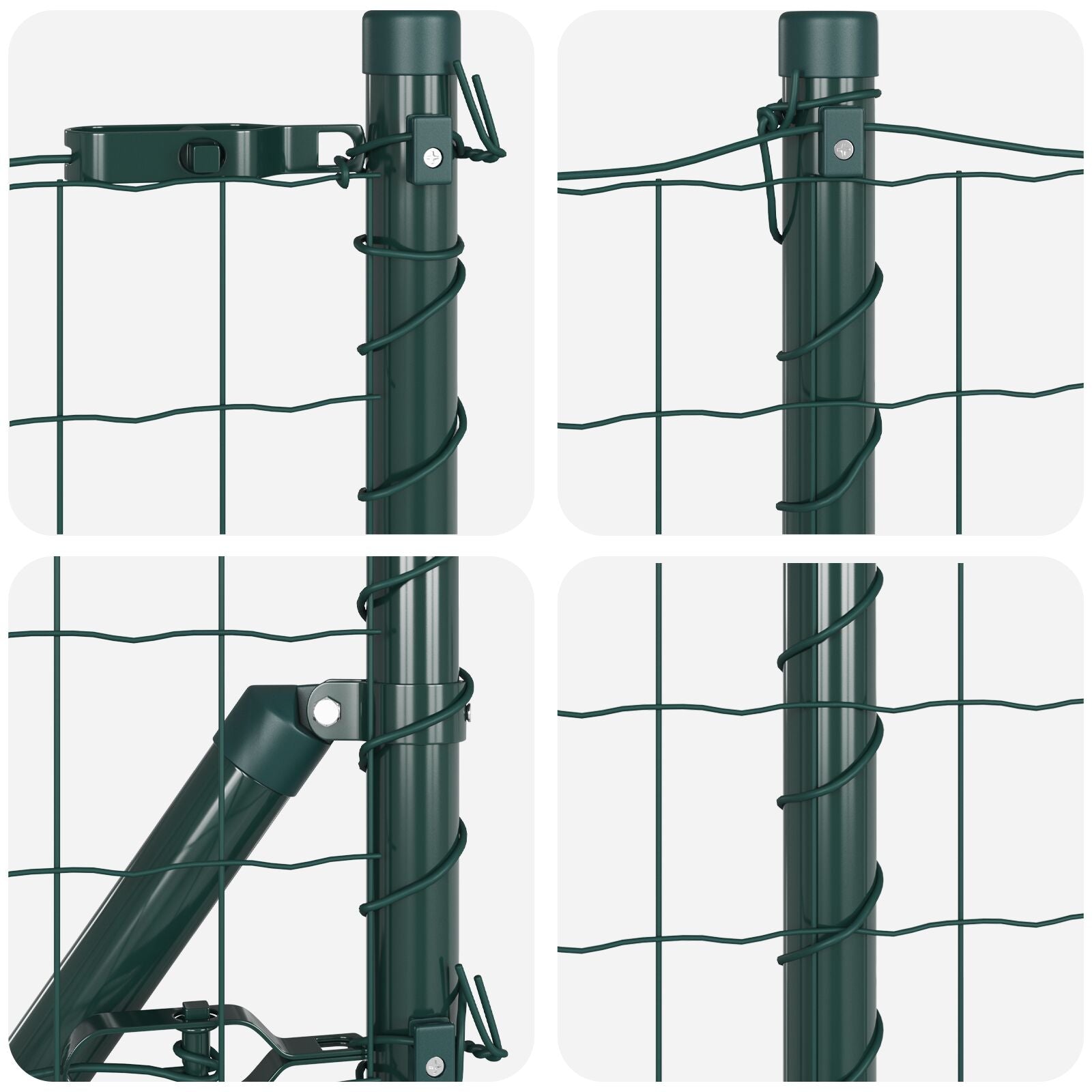 Euro Hek Met 7 Posts 0.6X10 M Gegalvaniseerd Staal Groen Gegalvaniseerd Staal