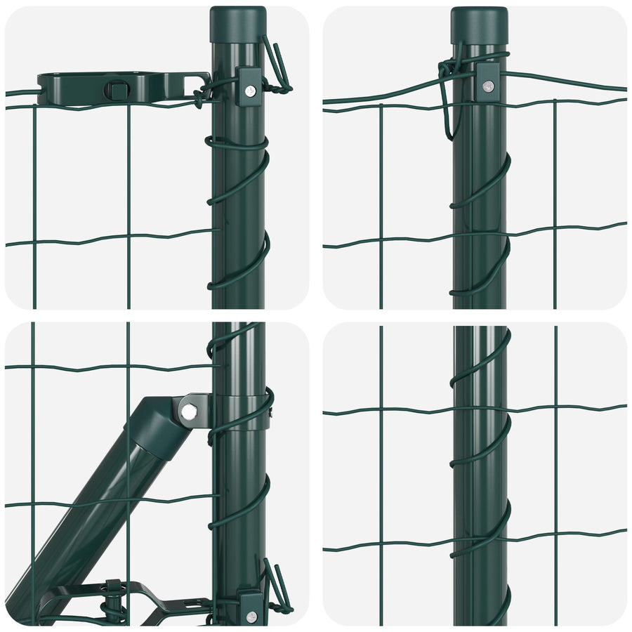 Euro Hek Met 7 Posts 0.6X10 M Gegalvaniseerd Staal Groen Gegalvaniseerd Staal