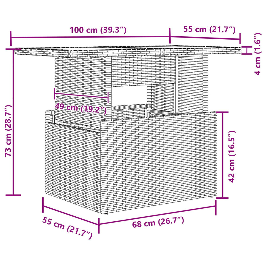 7-Delige Tuin Sofa Set Met Kussens Grijs Poly Rattan