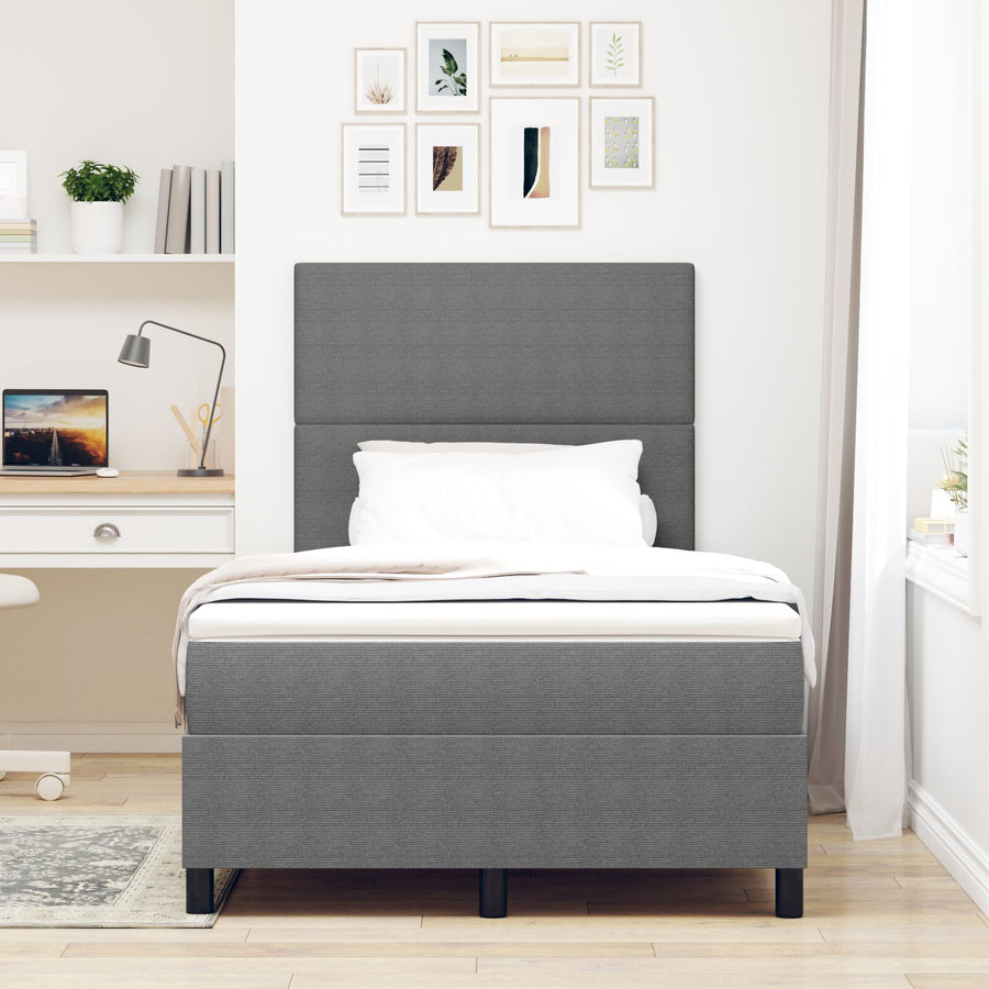 Boxspring Bed Met Matras Lichtgrijs 120X200 Cm Corduroy Stof