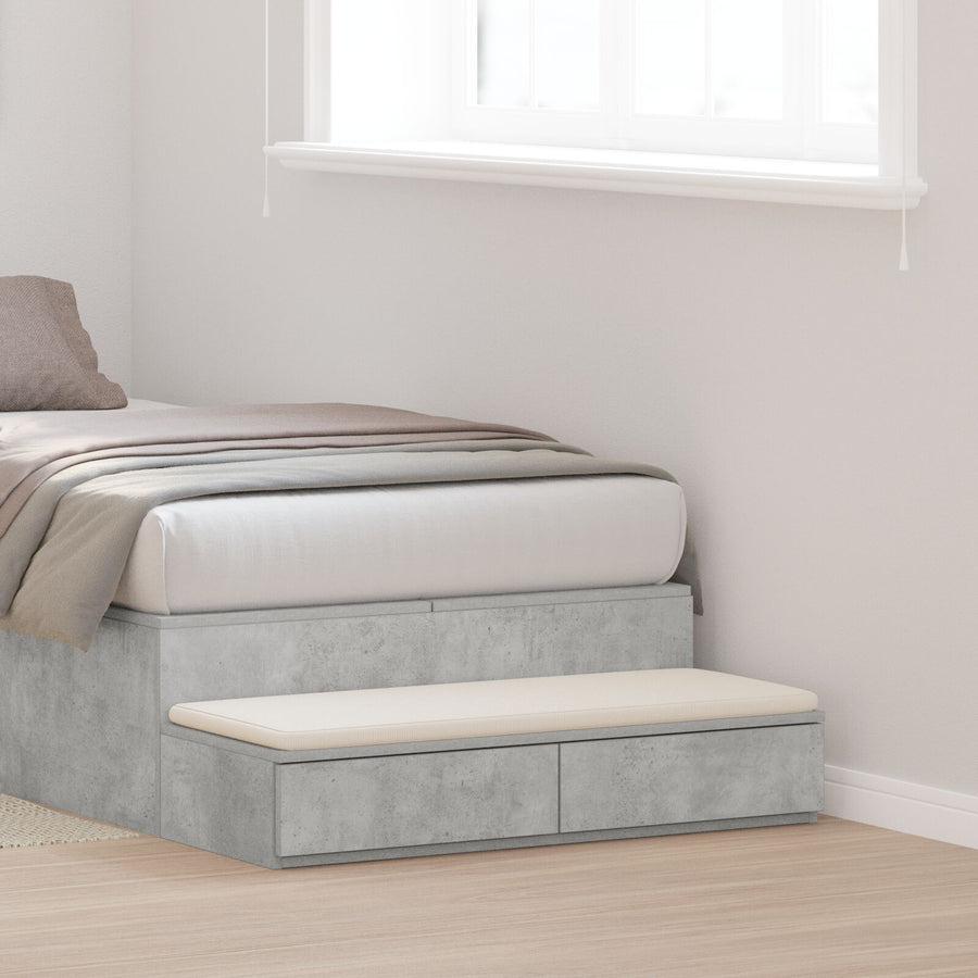 Bedlade Betongrijs Van Hout Beton grijs 100 x 36,5 x 16,5 cm