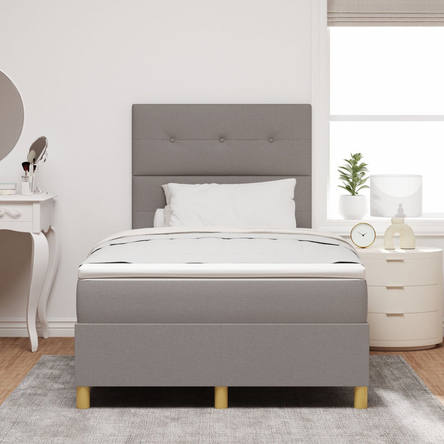 Boxspringbed Met Matras Taupe 120X200 Cm Stof Blauw