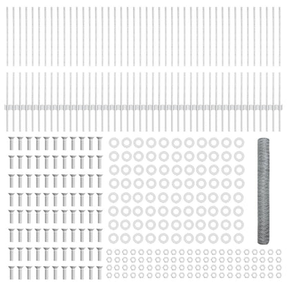 Hekpalen 22 Stuks U-Channel 100 Cm Gegalvaniseerd Staal,  Zeshoekig Hek 1X100 M Gegalvaniseerd Staal
