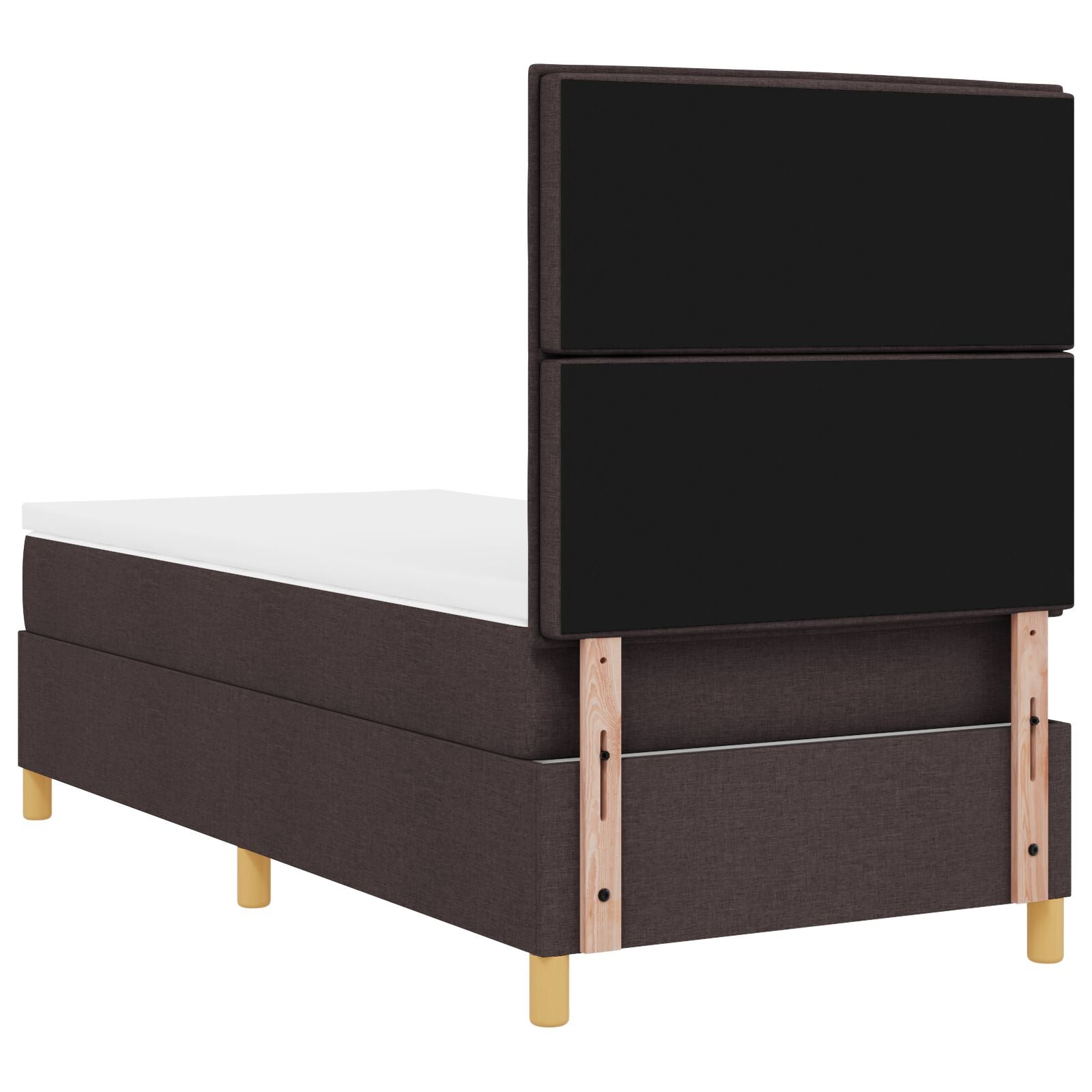 Boxspringbed Met Matras Donkerbruin 90X200 Cm Stof Blauw