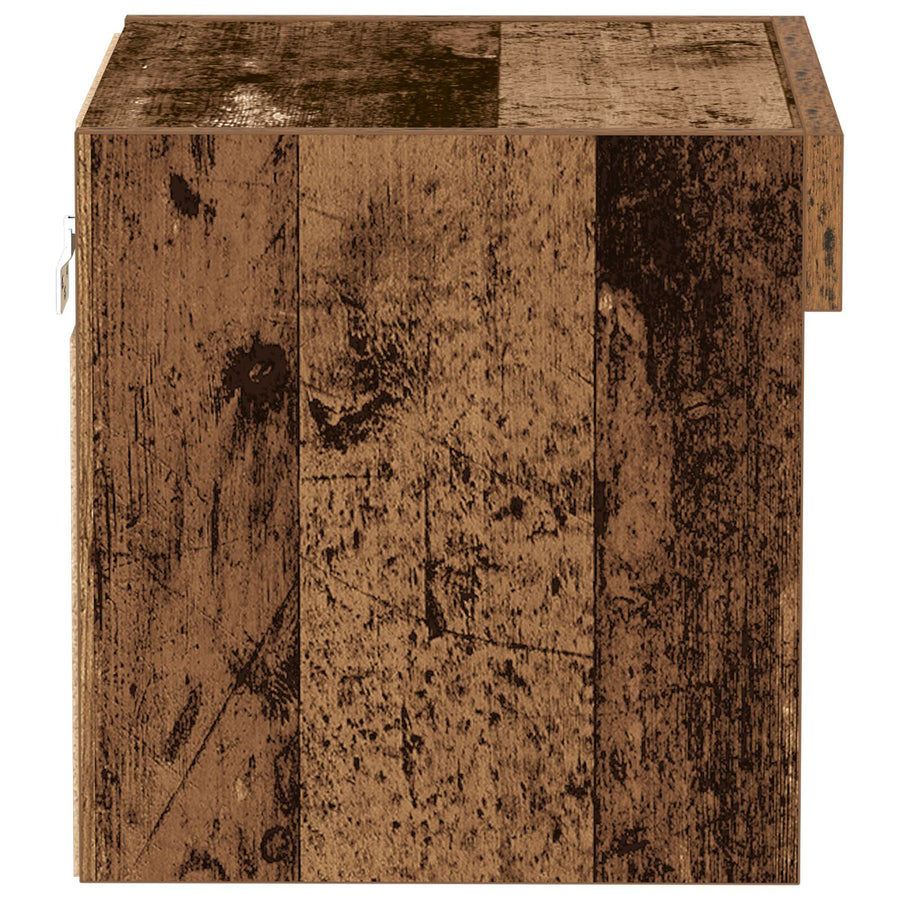 Wandkast Met Led-Verlichting Oud Hout 40X30X30 Cm