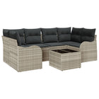 Garden Sofa Set Light Grey 55 x 55 x 37 cm poly rattan