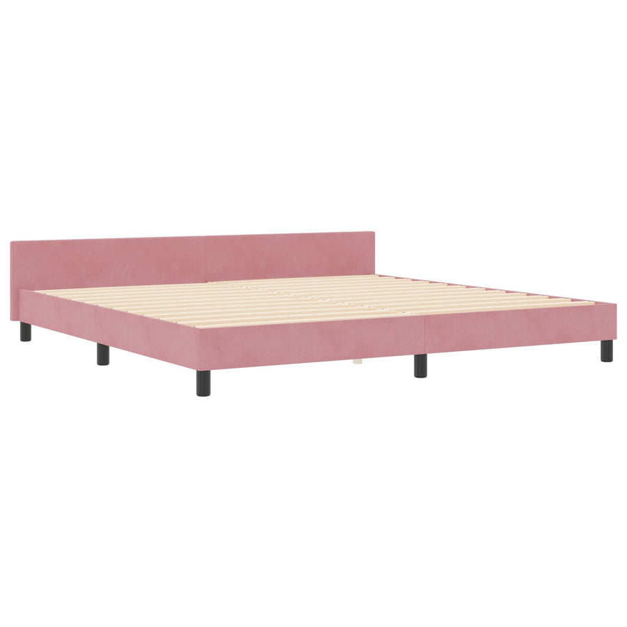Bedframe Roze 200X200 Cm Fluweel Crème