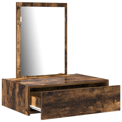 Wandkaptafel 60 x 40 x 70 cm Gerookt eiken zonder LED