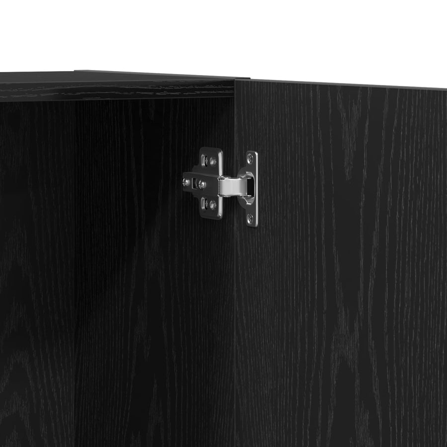 Kantoorkast Zwart Eiken 60X32X190 Cm Bewerkte Hout