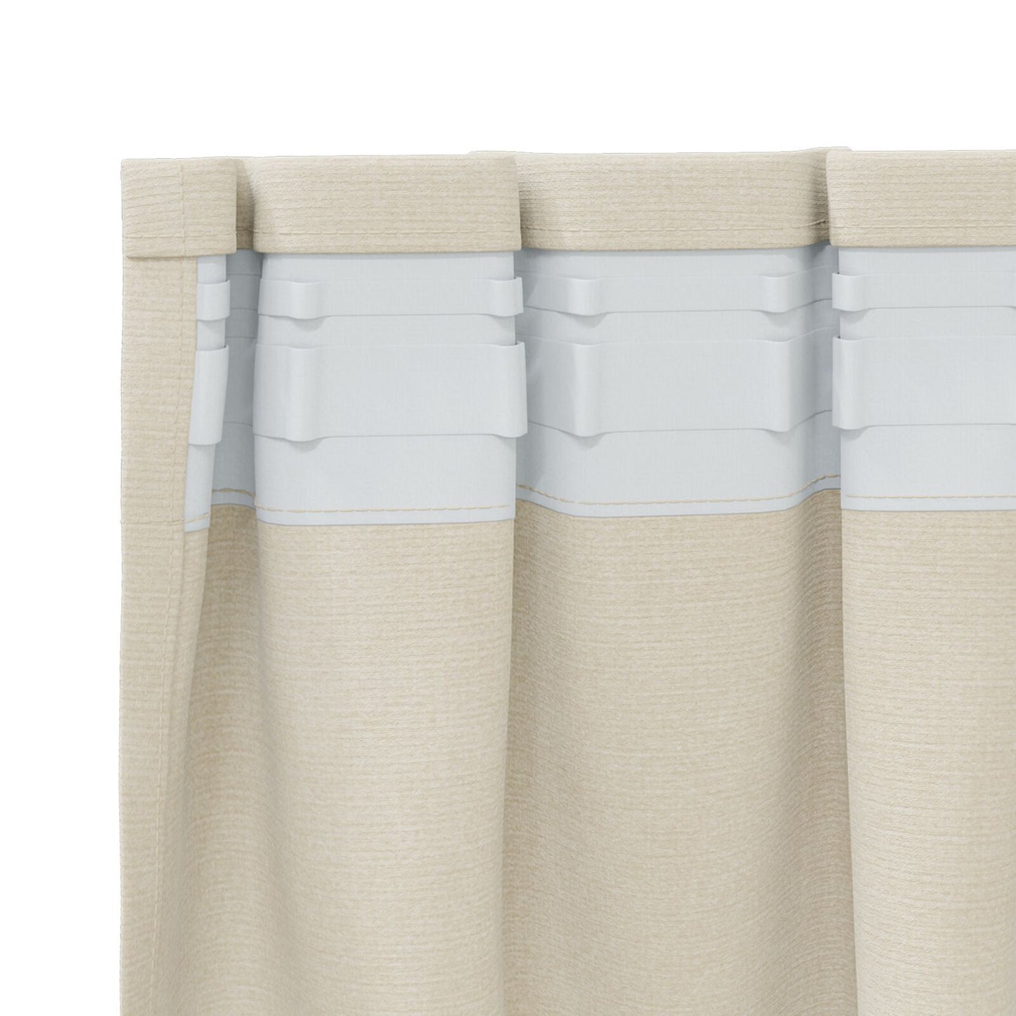 Blackout Gordijnen Met Top Tape 2 Stuks Velours Crème 140 x 260 cm met naaimachineband