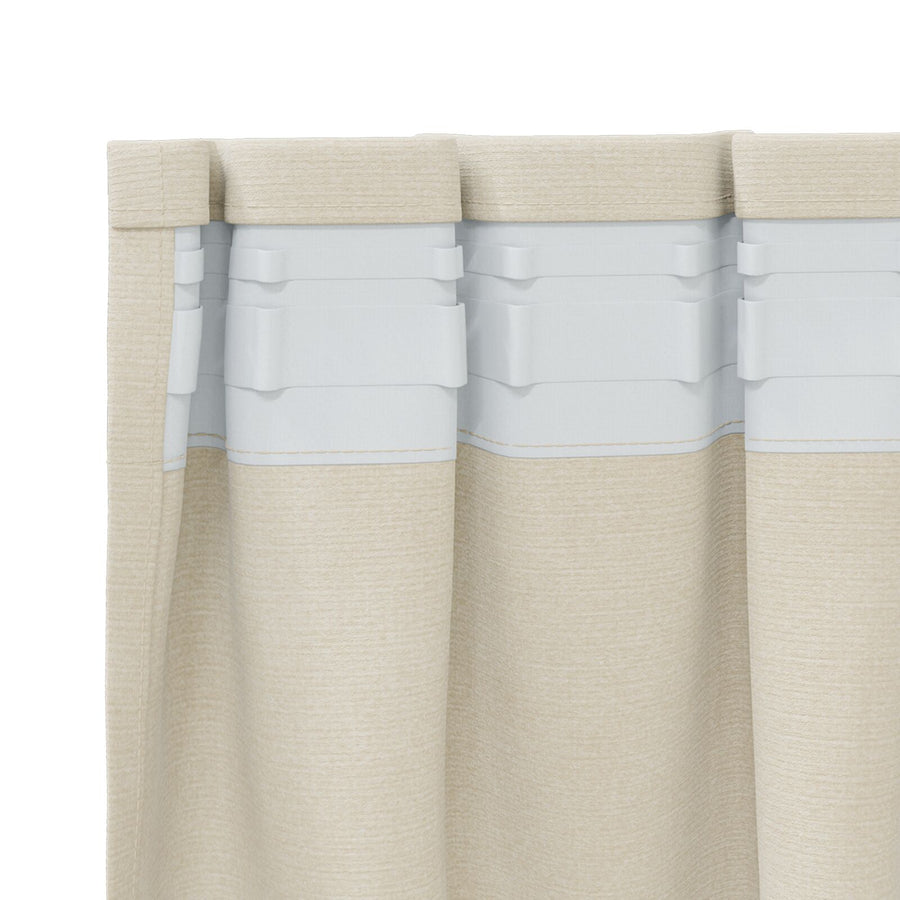 Blackout Gordijnen Met Top Tape 2 Stuks Velours Crème 140 x 260 cm met naaimachineband