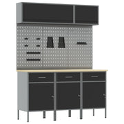 Werkbank set 8 stuks zwart staal