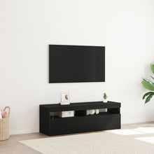 Tv-Kast Met Led Zwart Eiken 120X35X40 Cm Bewerkt Hout
