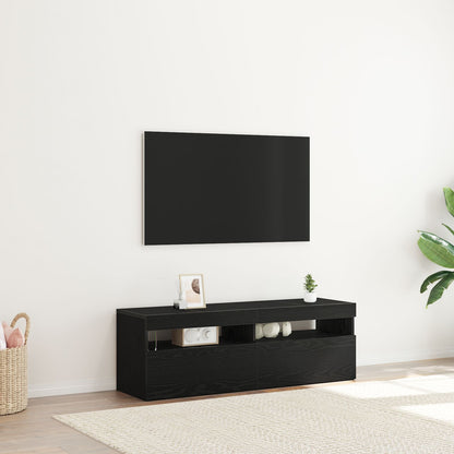 Tv-Kast Met Led Zwart Eiken 120X35X40 Cm Bewerkt Hout