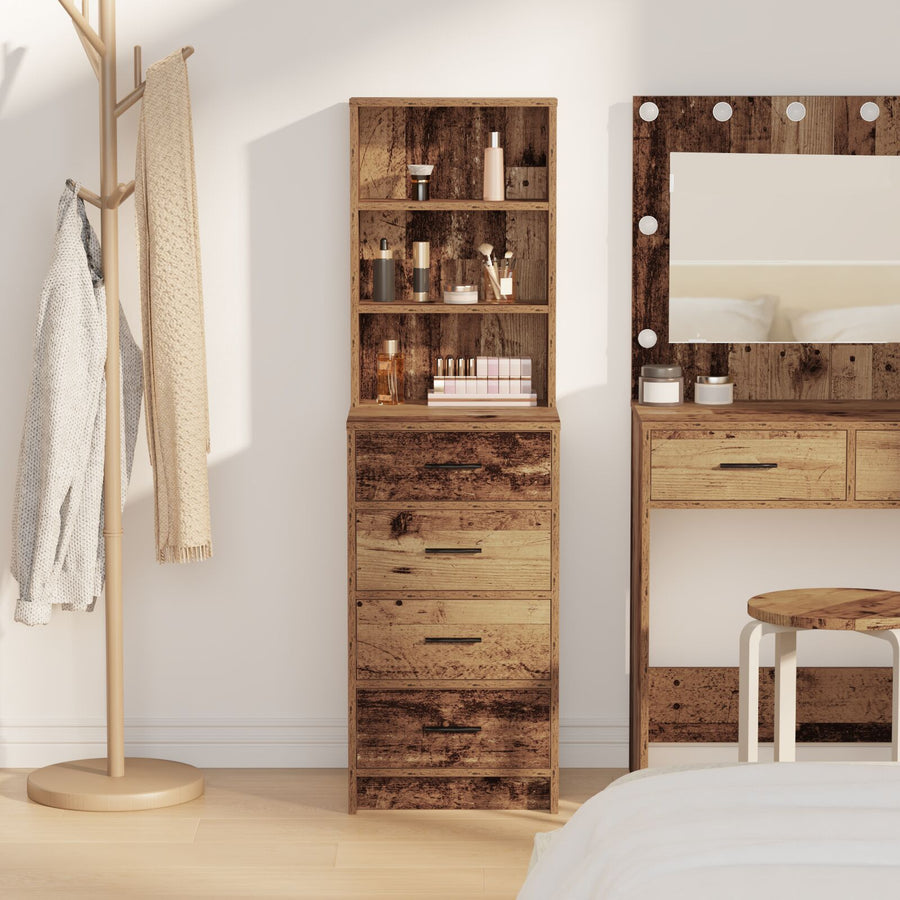 Hoge Kast Oud Hout 40X41X135 Cm Engineered Hout Oude hout