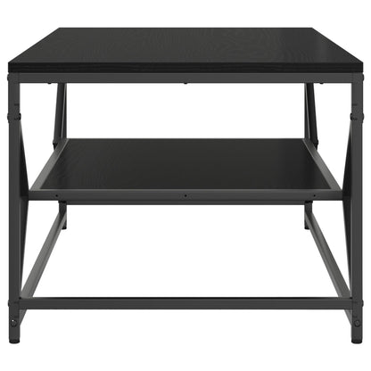 Salontafel Met Plank Geengineerd Hout Zwart eiken 90 x 50 x 40 cm