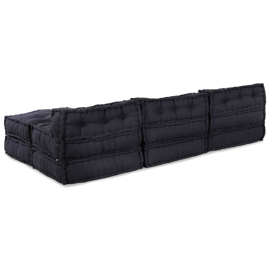 Modulaire Poefs 4 Stuks In Antraciet Stof Anthraciet 70 x 70 x 54 cm Lounge + 3x midden