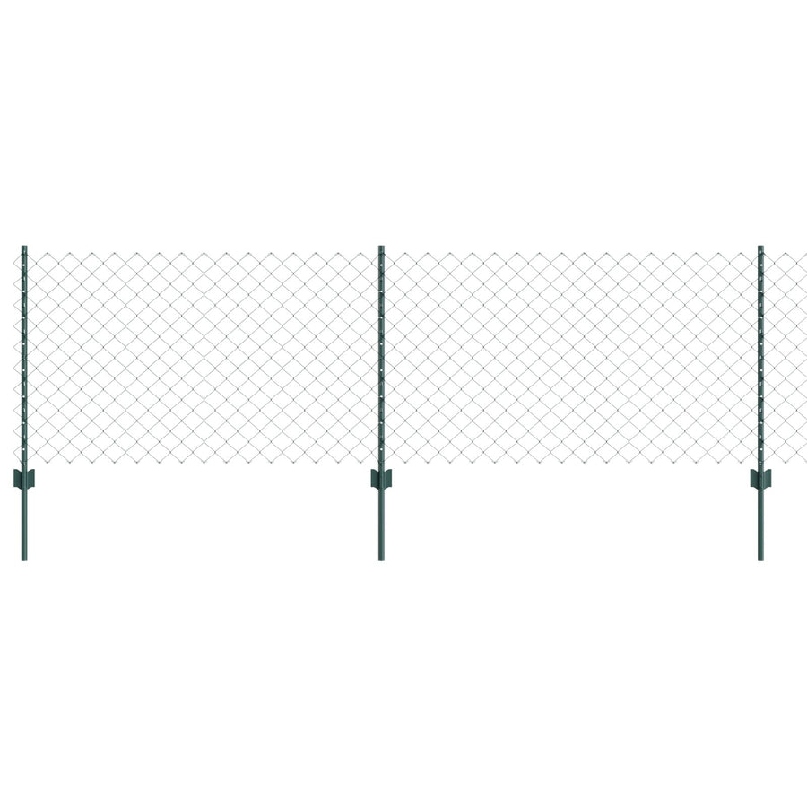 Hek Van Kettinglink Met 10 U-Posts Groen 0.8X10 M Staal