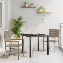 3-Delige Tuin Eetset Grijs Poly Rattan