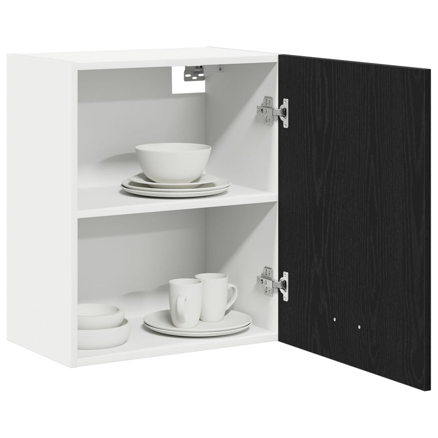 Hangkasten - 2 Stuks - Zwart Eiken, 100X31X60 Cm - Gemaakt Van Bewerkt Hout