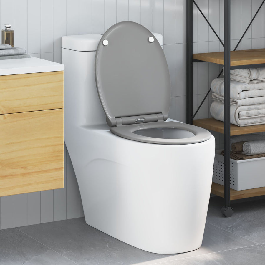 Snelle Release Toiletbril Met Zachte Sluiting Duroplast Grijs