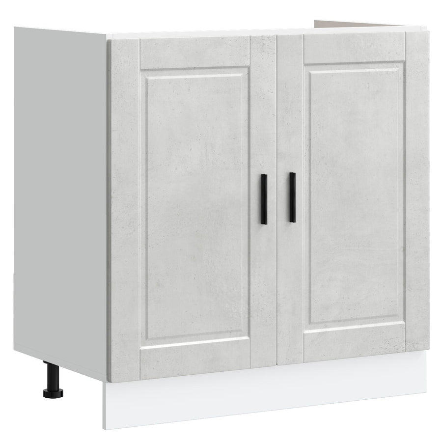 Onderkast 'Porto' Met Wastafel Beton Grijs 80X46X84,5 Cm Gelaagd Hout