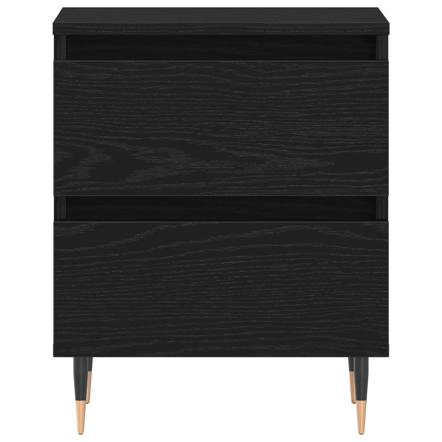 Bedside Cabinets 2 St Black Oak 40X35X50 Cm Gefabriceerd Hout