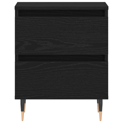 Bedside Cabinets 2 St Black Oak 40X35X50 Cm Gefabriceerd Hout