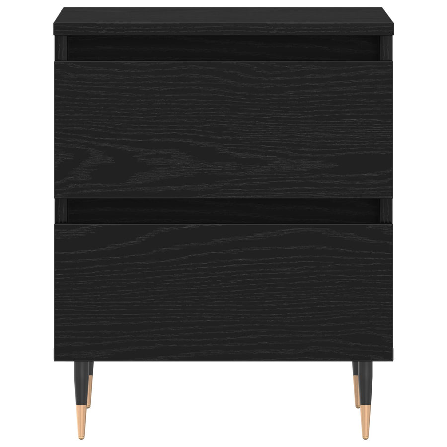 Bedside Cabinets 2 St Black Oak 40X35X50 Cm Gefabriceerd Hout