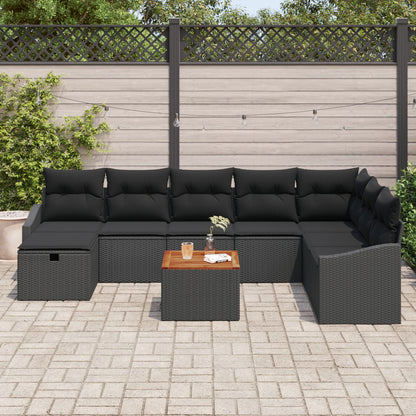 Tuinbank Set Set Van 9 Donkergrijs Rattan Tuin Hoekbank Wit
