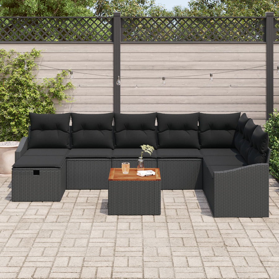 Tuinbank Set Set Van 9 Donkergrijs Rattan Tuin Hoekbank Wit
