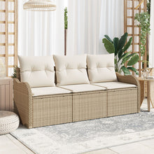 3-Delige Tuin Sofa Set Met Kussens Beige Poly Rattan
