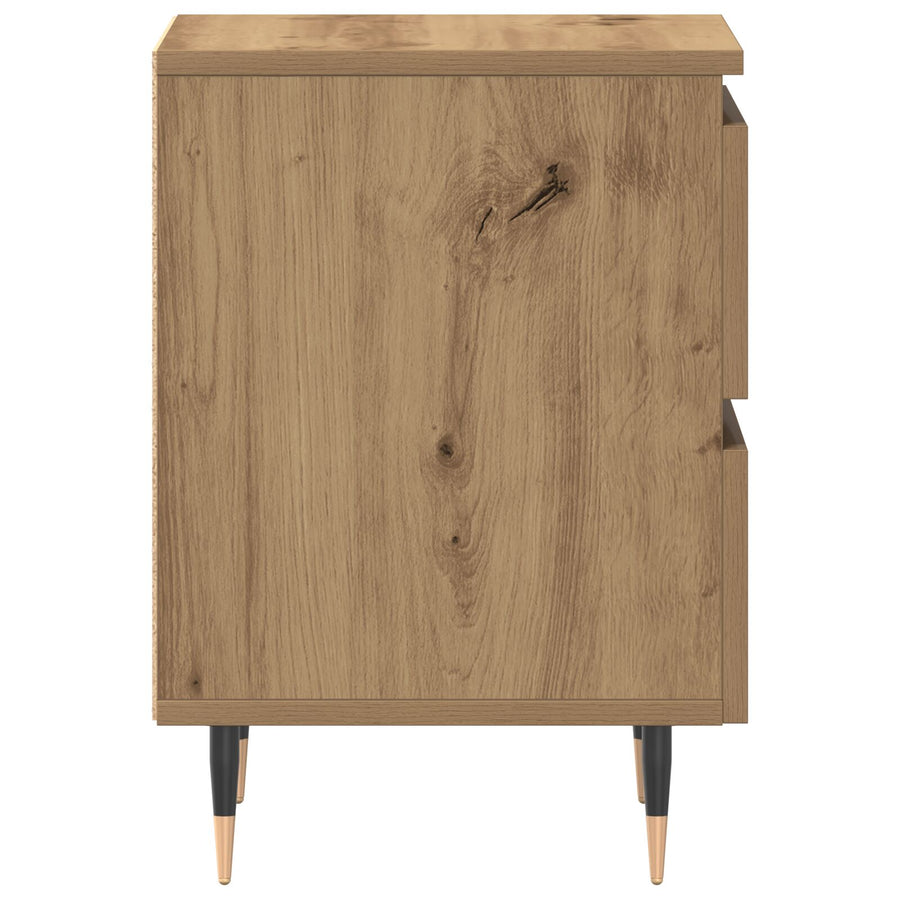 Nachtkastjes 2 Stuks Artisan Eiken 40X35X50 Cm Bewerkt Hout